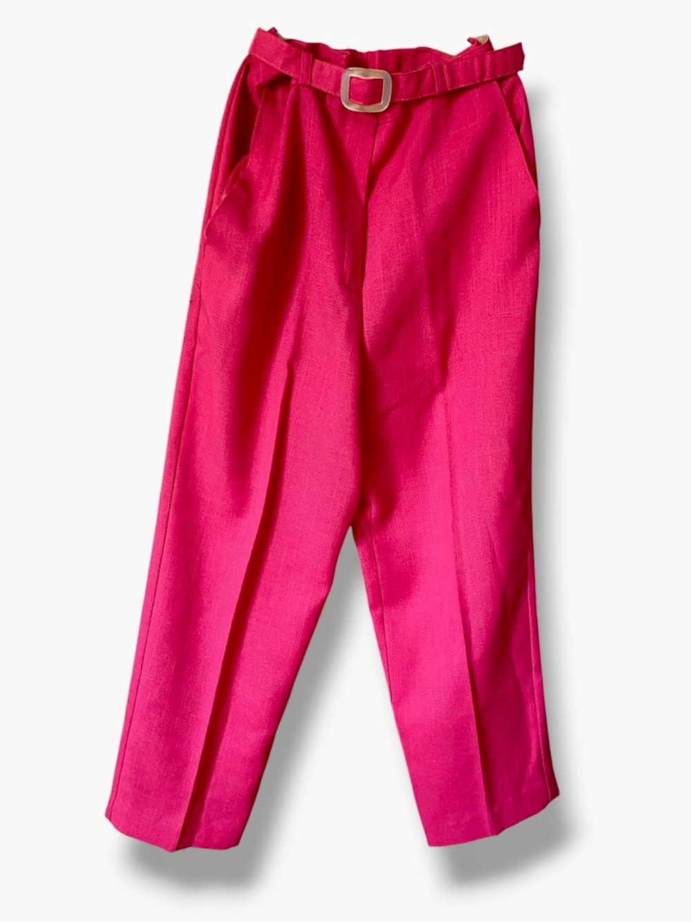 Vintage 80s Barbiecore Hot Pink Trousers with Matching Belt Size 30 with no belt